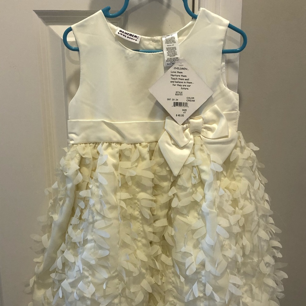 Brand New Beautiful Ivory Girls 4T Dress.